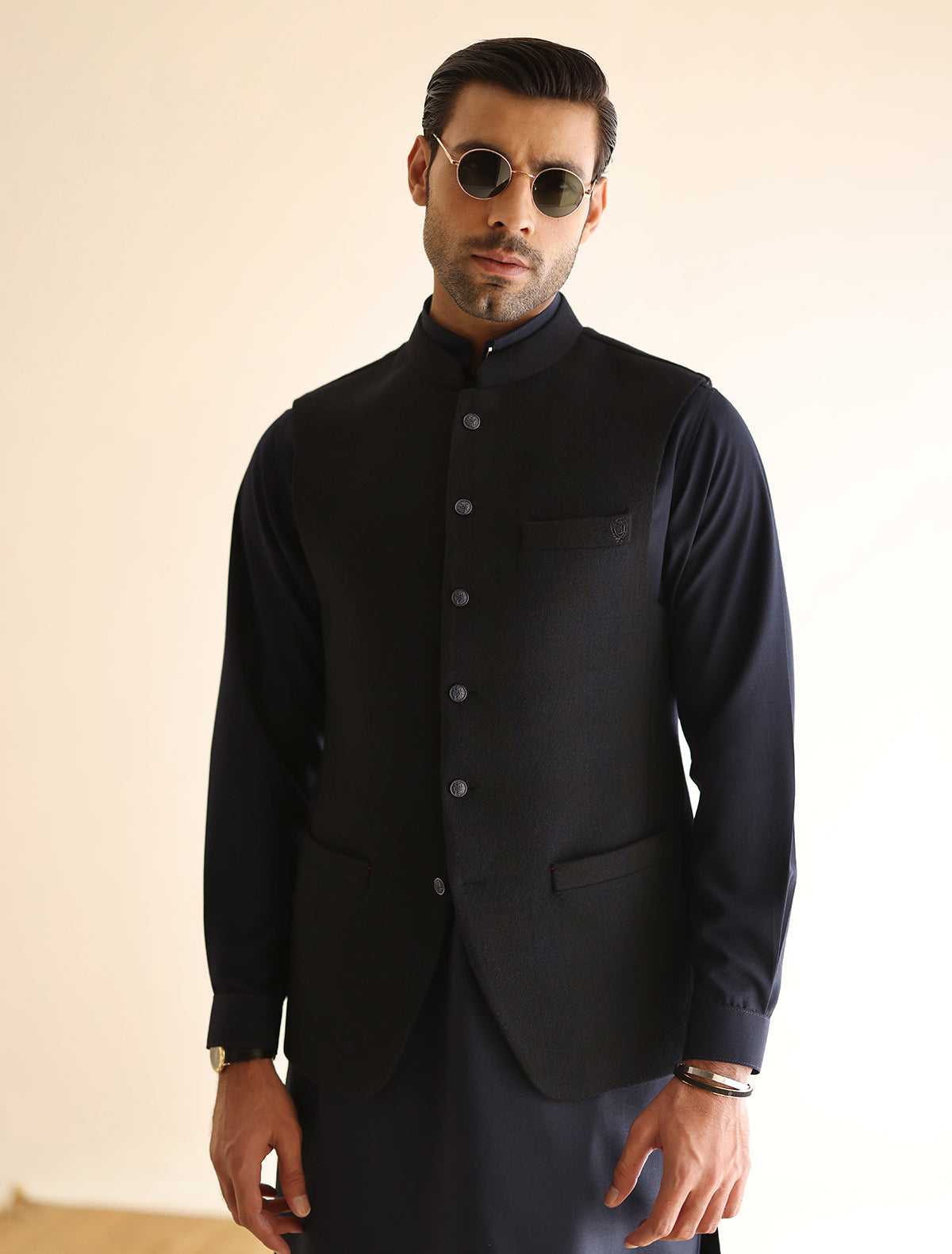 NAVY TWEED WAISTCOAT